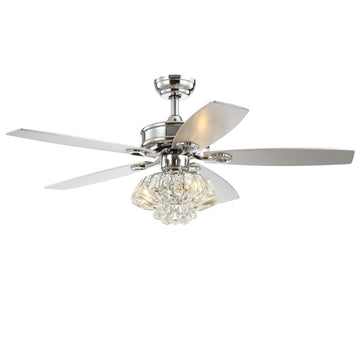Kate 48" Glam Crystal Drum LED Ceiling Fan With Remote - JONATHAN Y